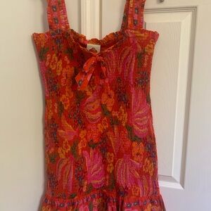 Farm Rio Red Spring Bananas Mini Dress